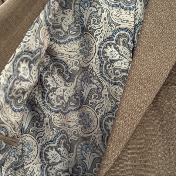 Lauren Ralph Lauren Men’s Tan Paisley Lining Suit Blazer Size 42L - Picture 3 of 6